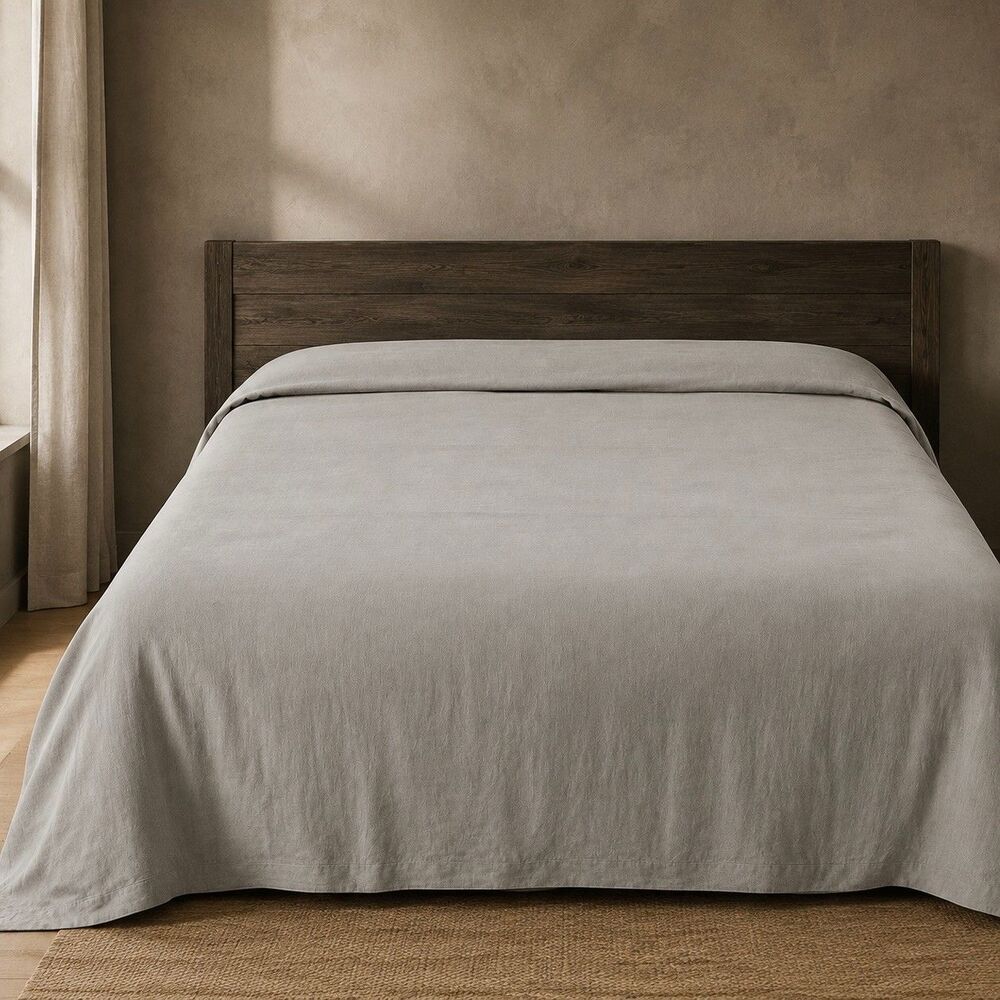 RH Restoration Hardware Stone Washed Cotton Linen King Duvet Cover Gray